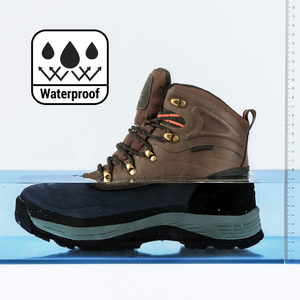 Men's Non-Slip Waterproof Winter Snow Boots - BROWN BLACK - 1